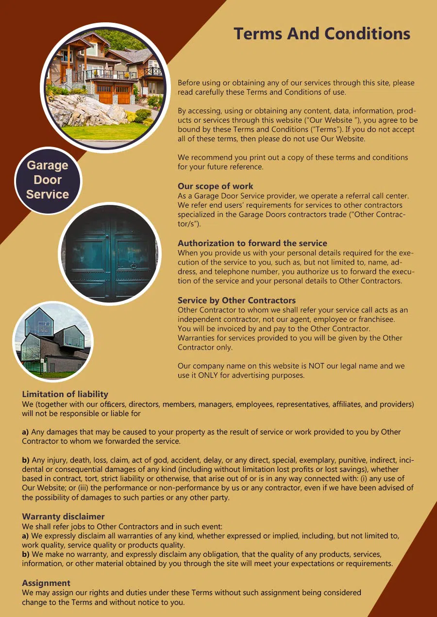 5 Star Garage Doors Colleyville, TX 817-796-6659 - terms6